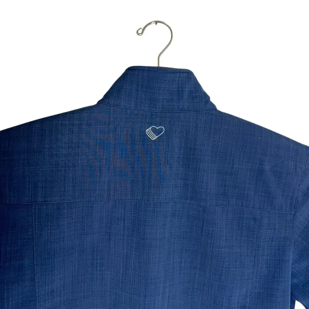 Eddie Bauer Crosshatch Soft Shell Jacket Men's XL Blue Love's Truck Stop Logo